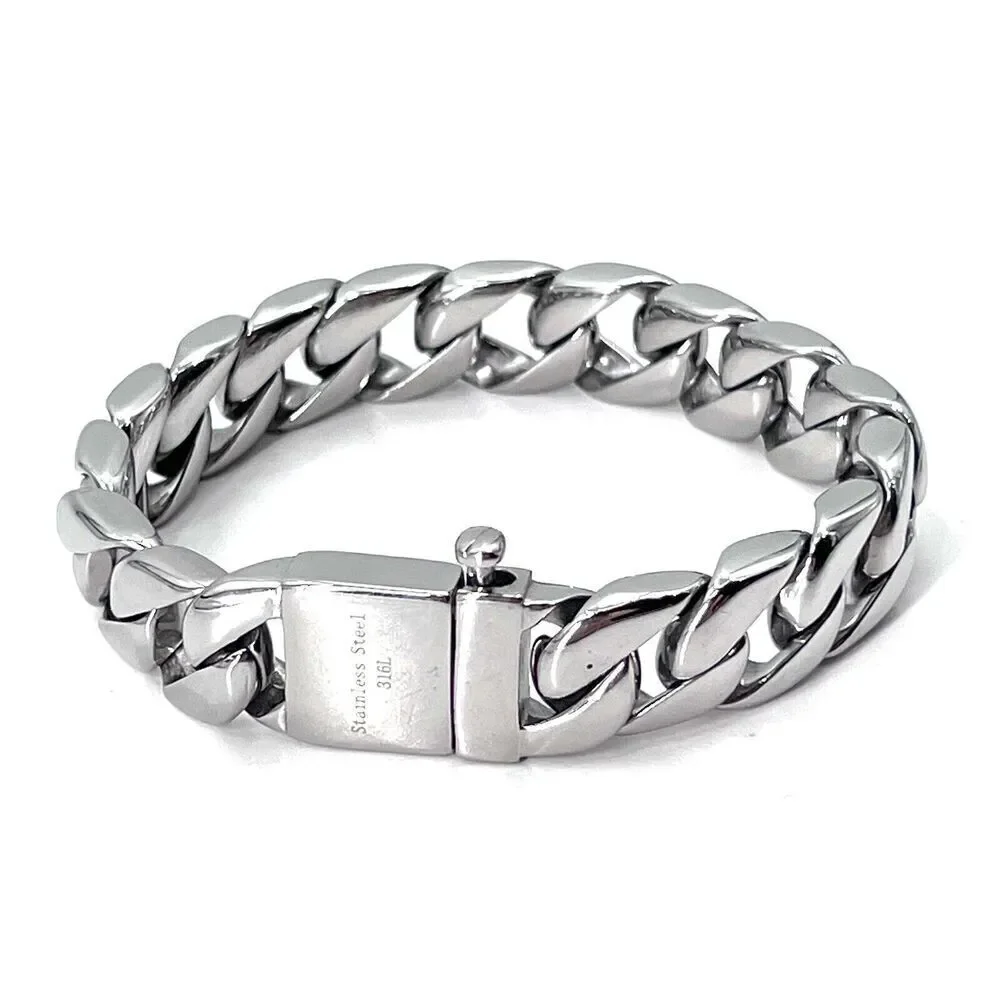 Miami Cuban Link Bracelet 9'' & Chain 22'' - 12mm Anti-Tarnish Stainless Steel
